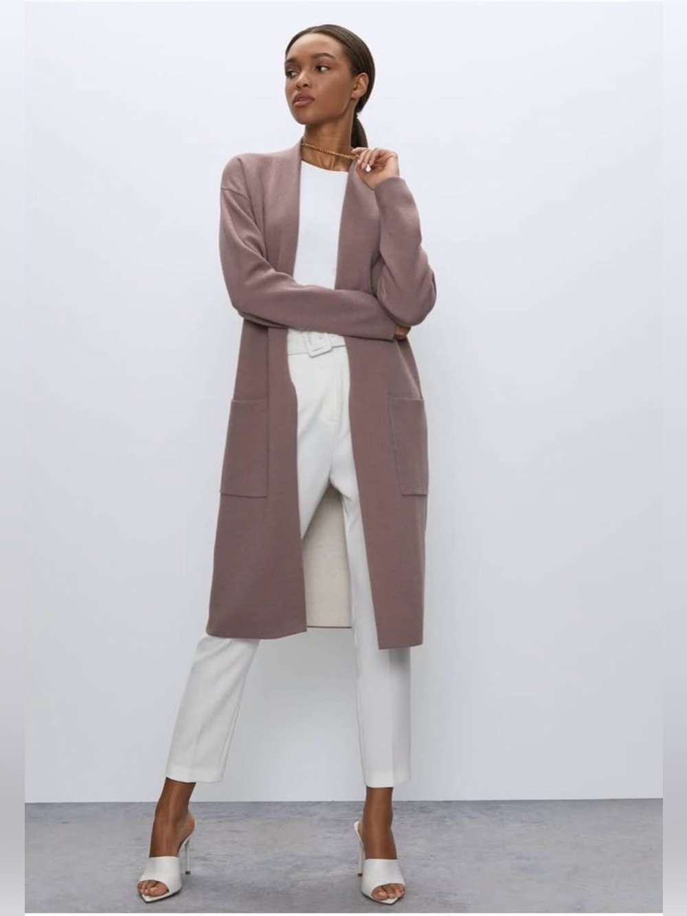 Aritzia Babaton Lance Cardigan in Mauve